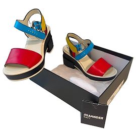 Sandali platform multicolore Jil Sander Navy Nero Bianco Rosso Blu Giallo