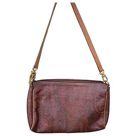 Etro Bolsa de ombro em couro estampa Paisley Marrom Vermelho Verde