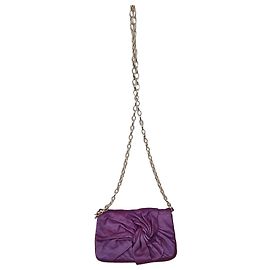 Nina Ricci Clutch Knot em couro roxo Roxo