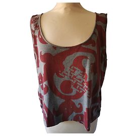 Top Vivienne Westwood em Algodão com Estampa Barroca - Cinza/Vermelho Vermelho Cinza