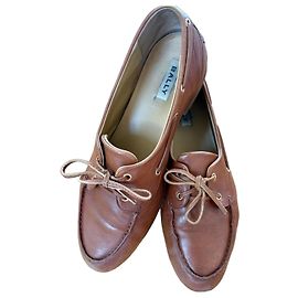 Bally Plume Mocassini da Barca in Pelle Marrone Marrone