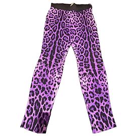 Pantalon imprimé léopard violet Dolce & Gabbana Violet Imprimé léopard