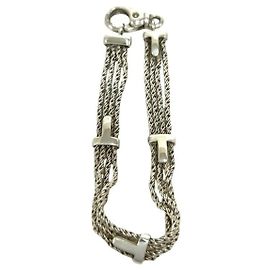 Tiffany & Co Pulsera Tiffany Vintage Triple Rope Charm Plata