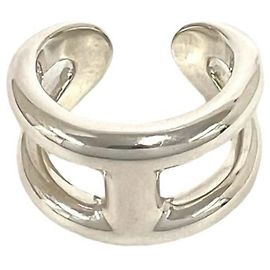 Hermès Hermes Osmos PM Silver Band Ring Silvery