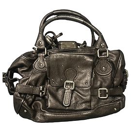 Chloé Paddington Handbag Silver Metallic Leather Metallic
