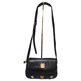 Borsa a tracolla/spalla MCM Vintage Leather Studded Nera Nero