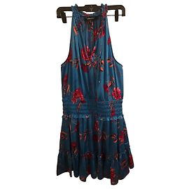 Bcbg Max Azria BCBGMAXAZRIA Midikleid mit blauem Blumenmuster Rot Blau