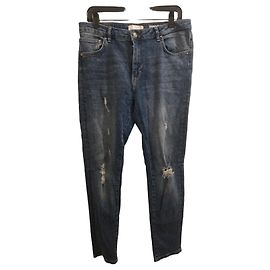 Met Vaqueros slim azul lavado con rotos Azul