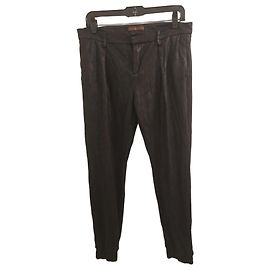 7 For All Mankind Schwarze Lederhose Schwarz