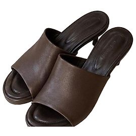 Jacquemus Brown Leather Heeled Mules Size 40 Brown