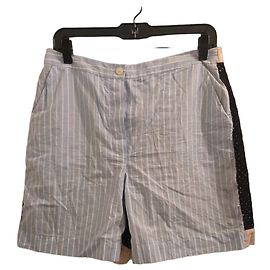 Sonia Rykiel Pantaloncini di cotone a righe blu e bianche Nero Rosa Bianco Blu