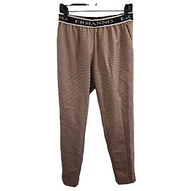 Ermanno Scervino Karo-Hose Braun Pink Weiß
