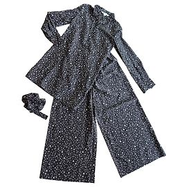 Diane Von Furstenberg Completo con camicia e pantaloni DVF con stampa a stelle Nero