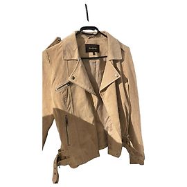 Mac Douglas Beige Suede Biker Jacket Beige