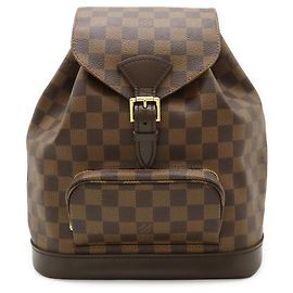 Zaino/Borsa a tracolla Louis Vuitton Damier Montsouris MM Marrone Bianco Damier ebene