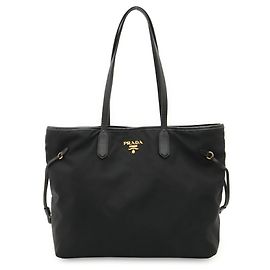 Sac cabas Prada en nylon noir Noir