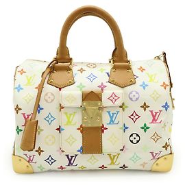 Bolsa Louis Vuitton Monogram Multicolor Speedy 30 Branco Multicor Monograma