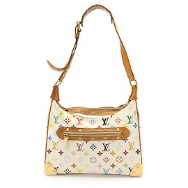 Bolsa de Ombro Louis Vuitton Monogram Multicolor Boulogne M92660 Branco Multicor Amarelo Monograma