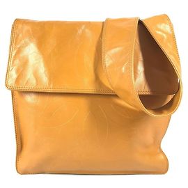 Chanel CC Coco Mark Logo Orange Leather Shoulder Bag Orange