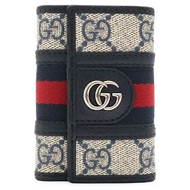 Étui à 6 clés Gucci Ophidia GG Supreme Web Sherry Line Rouge Beige Bleu Marine