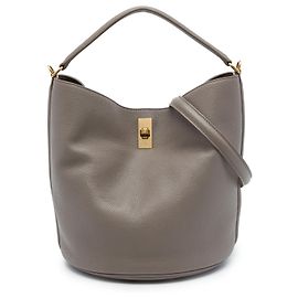 Céline Celine Bucket 16 em couro de bezerro de grão macio marrom Marrom Taupe
