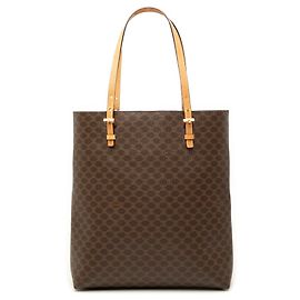 Céline Celine Brown Macadam Coated Canvas Tote Brown