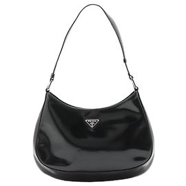 Borsa a Spalla Prada Black Patent Cleo Nero