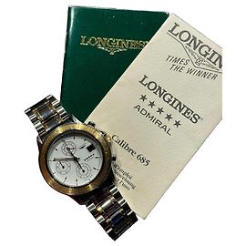 Reloj Longines Admiral Cronógrafo Automático L3.601.5 Plata Blanco Dorado