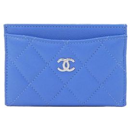 Chanel Timeless Classic Line Card Case Light blue