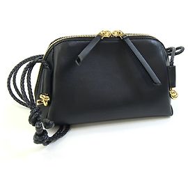 Mini borsa a tracolla in pelle nera Bottega Veneta Nero