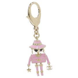 Chanel ABG014 Keychain Black Pink White