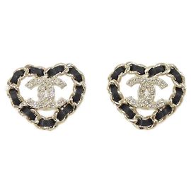 Orecchini Chanel Black and Gold Stud Nero D'oro