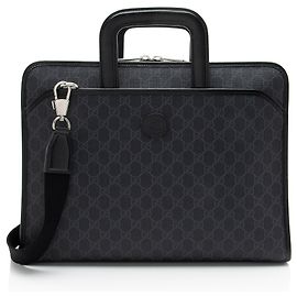 Pasta de documentos Gucci GG Supreme Interlocking G Preto