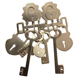Orecchini Tory Burch "Surreal Lock & Key" D'oro