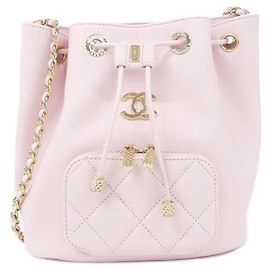 Bolsa de ombro Chanel AS2353 em couro de vitelo granulado rosa Rosa