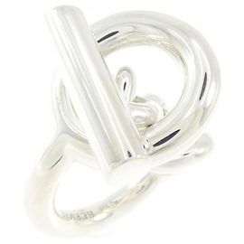 Hermès Croisette Band Ring Silvery