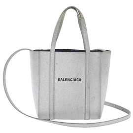 Balenciaga Everyday Tote Bag - XXS, Silver Leather Silvery