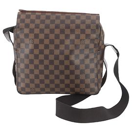 Louis Vuitton Damier Naviglio Leder Schultertasche Braun