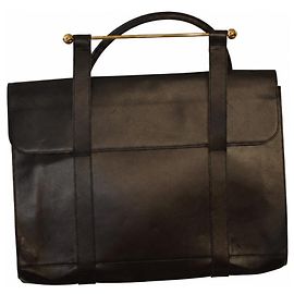 Montblanc Pasta de Couro Liso Preto Preto