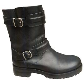 Botas de couro preto Bally Preto