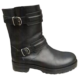 Botas de cuero negro Bally Negro