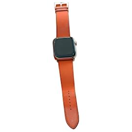Apple Watch Hermès Series 7 Acciaio Inossidabile Pelle Arancione Arancione Silver hardware