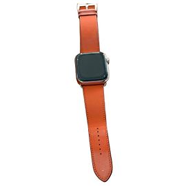 Apple Watch Hermès Series 7 Stainless Steel Orange Leather Orange Silver hardware