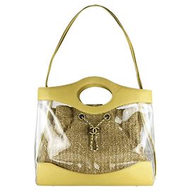 Bolsa de couro e vinil Chanel Amarelo