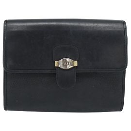 Christian Dior Vintage CD Flap Leather Medium Noir