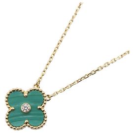 Collier Van Cleef & Arpels Vintage Alhambra Malachite Doré Autre Vert