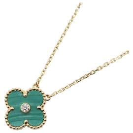 Van Cleef & Arpels Vintage Alhambra Malachite Necklace Golden Other Green