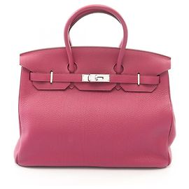 Hermès Bolsa Hermes Birkin 35 em couro Togo rosa Rosa