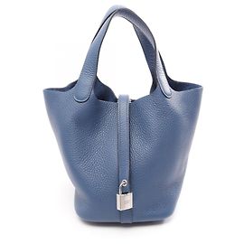 Hermès Hermes Picotin Lock PM Blue Tie Handbag Blue