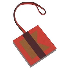 Hermès HERMES Retort Okare K Bag Charm Couro Laranja Auth BA14045M Laranja